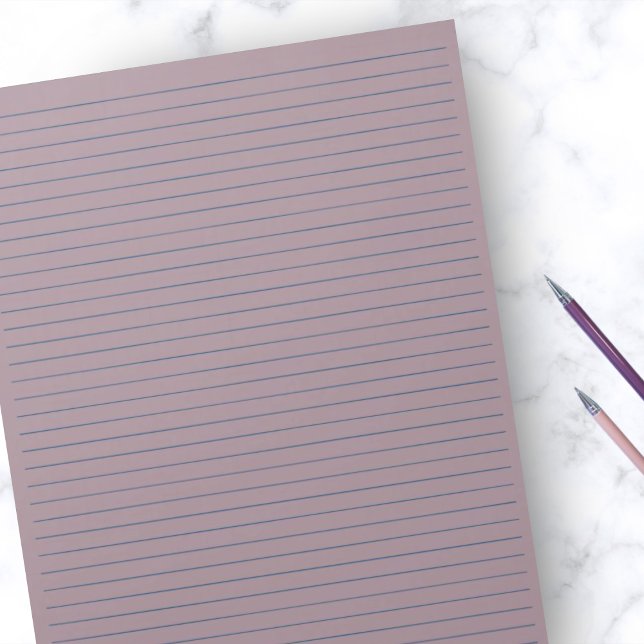 Bloco De Notas Regra da Faculdade de Linhas Azuis Rustic Mauve 8, (Criador carregado)