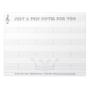 Bloco de notas Rei da Música 11" x 8.5"