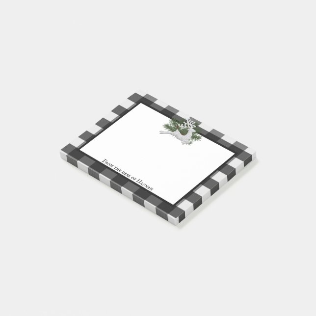 Bloco De Notas Reindeer Buffalo Xadrez Personalizada (Inclinado)