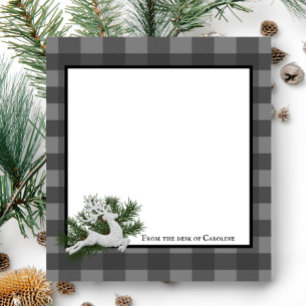Bloco De Notas Reindeer Buffalo Xadrez Personalizada Cinza