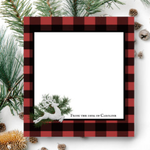 Bloco De Notas Reindeer Buffalo Xadrez Personalizada   Preto e Ve