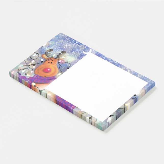 Bloco De Notas Reindeer de Natal (Inclinado)