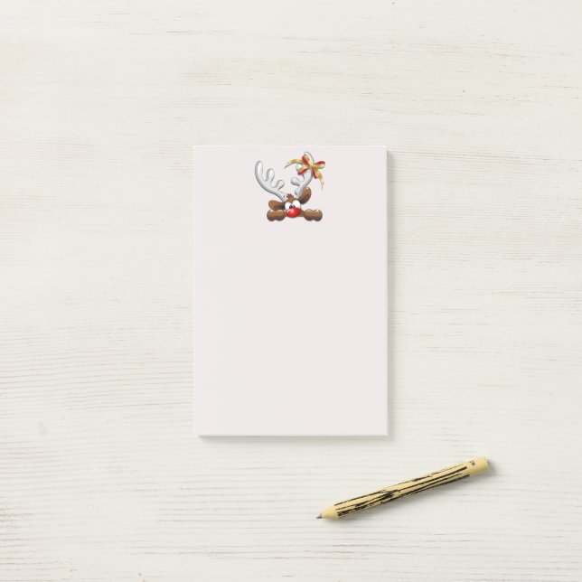 Bloco De Notas Reindeer Enzergou Caráter de Natal Engraçado (Na mesa)