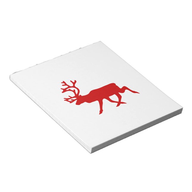 Bloco De Notas Reindeer Vermelho/Silhueta das Caraíbas (Inclinado)