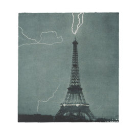 Bloco De Notas Relâmpago em choque com a Torre Eiffel