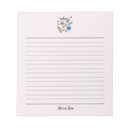 Bloco De Notas Relaxando os cuidados florais