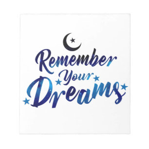 Bloco De Notas Remember Your Dreams, Note Pad
