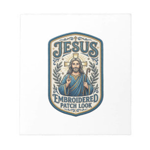 Bloco De Notas Remendo Bordado Jesus Olhe Remendo Bordado Jesus