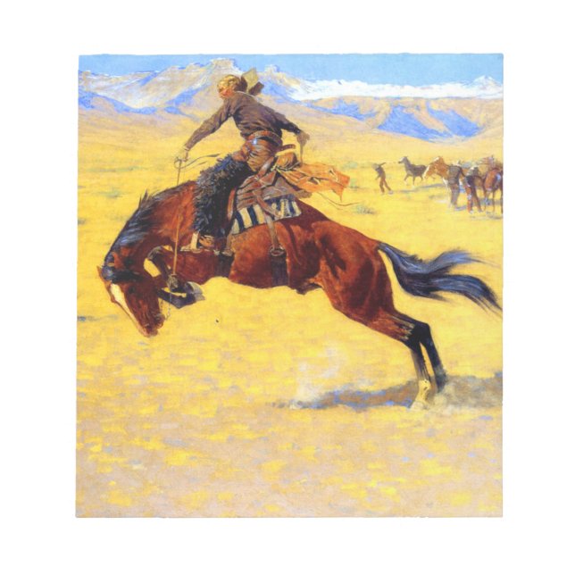 Bloco De Notas Remington Old West Horse and Cowboy (Frente)