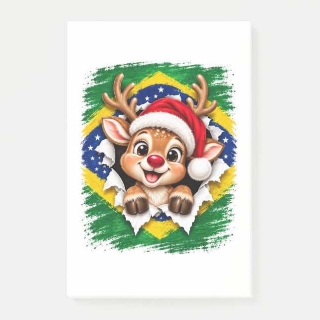 Bloco De Notas Rena de Natal Brasileira (Frente)