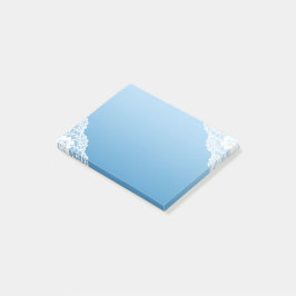 Bloco De Notas Renda branca azul  