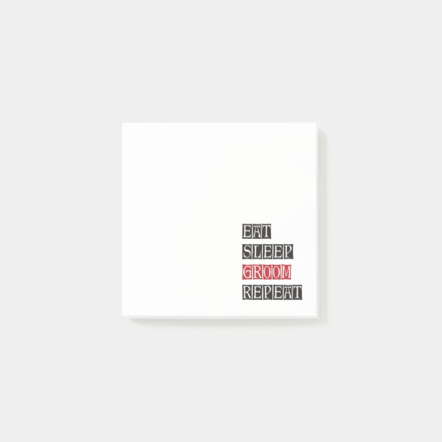 Bloco De Notas Repetir o Groom de Repouso (Frente)