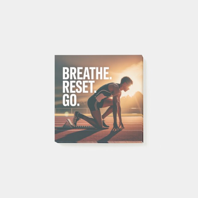 Bloco De Notas Respire. Reinicie. Vá. (Frente)