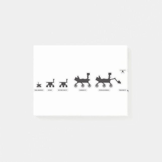 Bloco De Notas Retrato da família Mars Rovers (Frente)