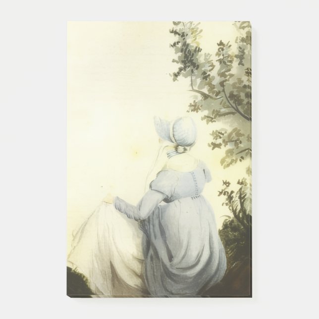 Bloco De Notas retrato de Jane Austen em aquarela (Frente)