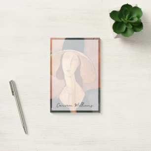 Bloco De Notas Retrato de Jeanne Hebuterne em um chapéu grande