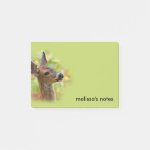 Bloco De Notas Retrato Vignetado de Deer Fawn Chantageado Sorride