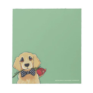 Bloco De Notas Retriever de ouro e notebook pequeno Rosa