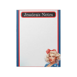 Bloco De Notas Retro Americano Pinup_ American Babe