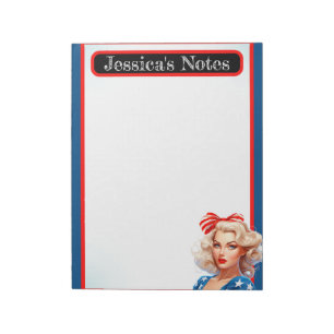 Bloco De Notas Retro Americano Pinup_ American Babe