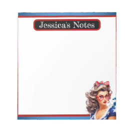 Bloco De Notas Retro-americano Pinup_ É um belo dia_ Notas