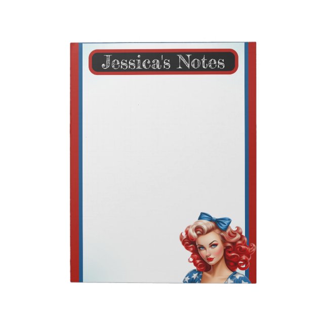 Bloco De Notas Retro Americano Pinup_ Sunshine Misturado (Invertido)