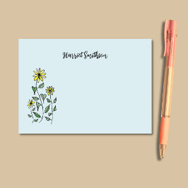 Bloco De Notas Retro Flores Silvestres Personalizadas Céu Azul Pa