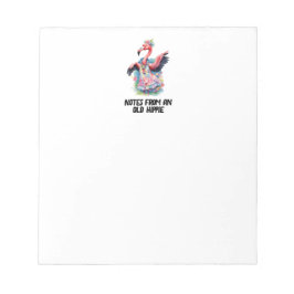 Bloco De Notas Retro Hippie Tie Dye Flamingo Humor