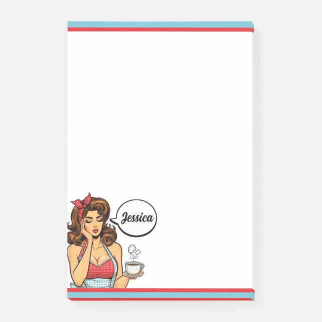 Bloco De Notas Retro Pinup_ Pessoa Matinal (Frente)