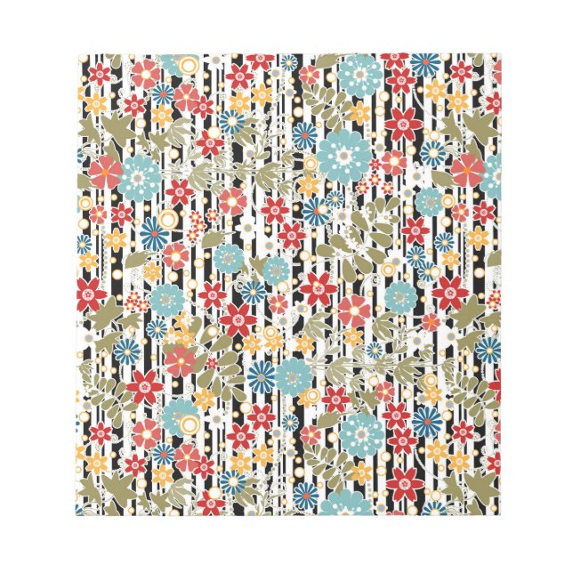 Bloco De Notas Retro, retro floral (Frente)
