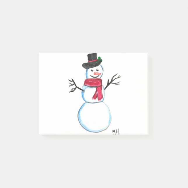 Bloco De Notas Retro Snowman White Christmas Snowmen (Frente)