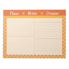 Bloco De Notas Retro Spring Mão Desenhada Plano de Sol e Sonho