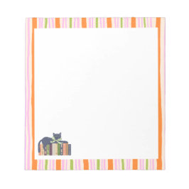 Bloco De Notas Retro Stripes Book Lover & Cat