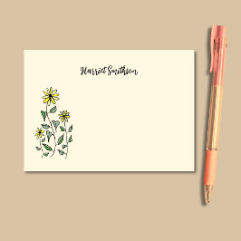 Bloco De Notas Retro Wildflowers Personalized Boho Botanical