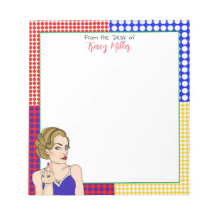 Bloco De Notas Retron Lady Fliting Personalizado Incômodo Viajand