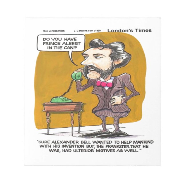 Bloco De Notas Rick Londres Funny Alexander Bell Brincadeira (Frente)