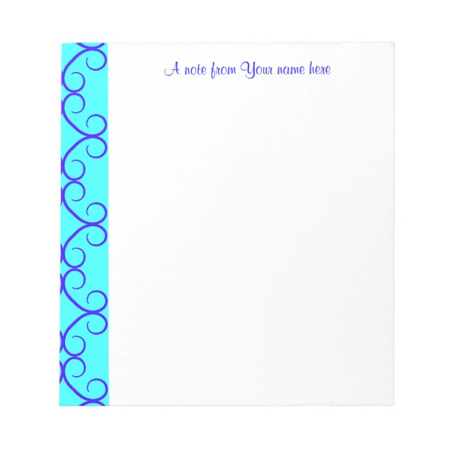 Bloco De Notas Rico de cores azul (Frente)