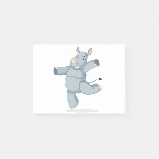 Bloco De Notas Rinoceronte bonito da dança (Frente)