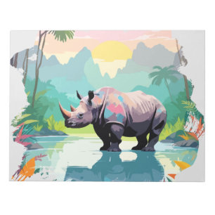 Bloco De Notas Rinoceronte Vetor Arte Animal A Natureza Majestosa