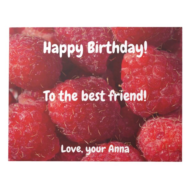 Bloco De Notas Ripe framboesas vermelhas (Frente)