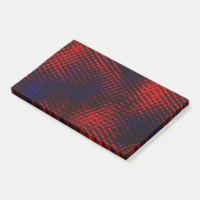 Bloco De Notas Riscos cruzados vermelho e azul (Inclinado)