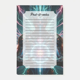 Bloco De Notas Robô Futurista Núcleo Cósmico Cyberpunk