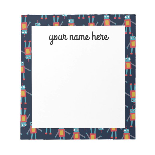 Bloco de Notas Robô Personalizado (Frente)