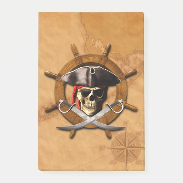 Bloco De Notas Roda alegre do pirata de Roger (Frente)