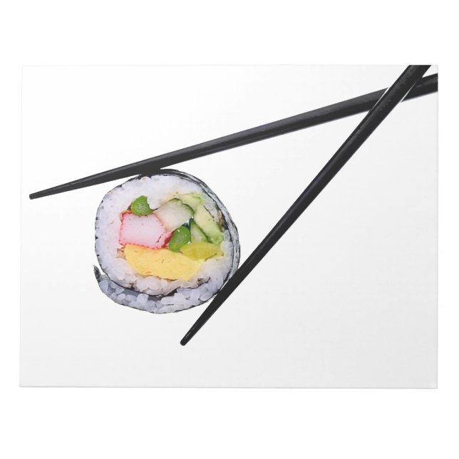 Bloco De Notas Roll & Chopsticks Sushi - Modelo personalizado (Frente)