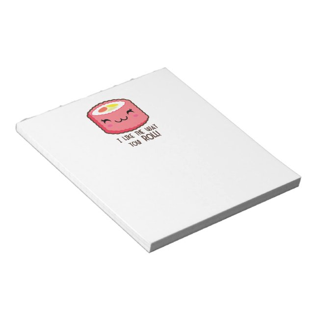 Bloco De Notas Rolo de Sushi de Emoji (Inclinado)