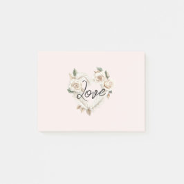 Bloco De Notas Romantic Blush Roses Feathers Heart Love