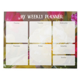 Bloco De Notas Romantic Floral Weekly Planner