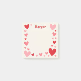 Bloco De Notas Romantic Love Sticky Notes with Personalized Name