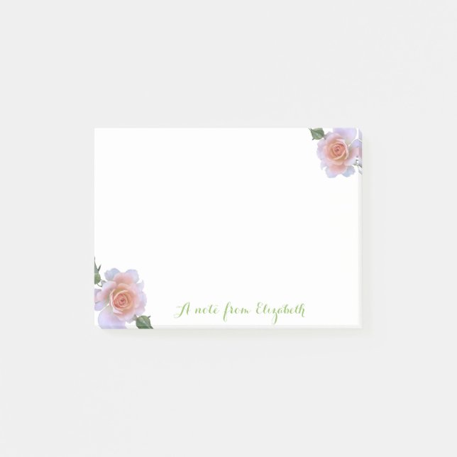 Bloco De Notas Romântico Na moda, Rosas (Frente)